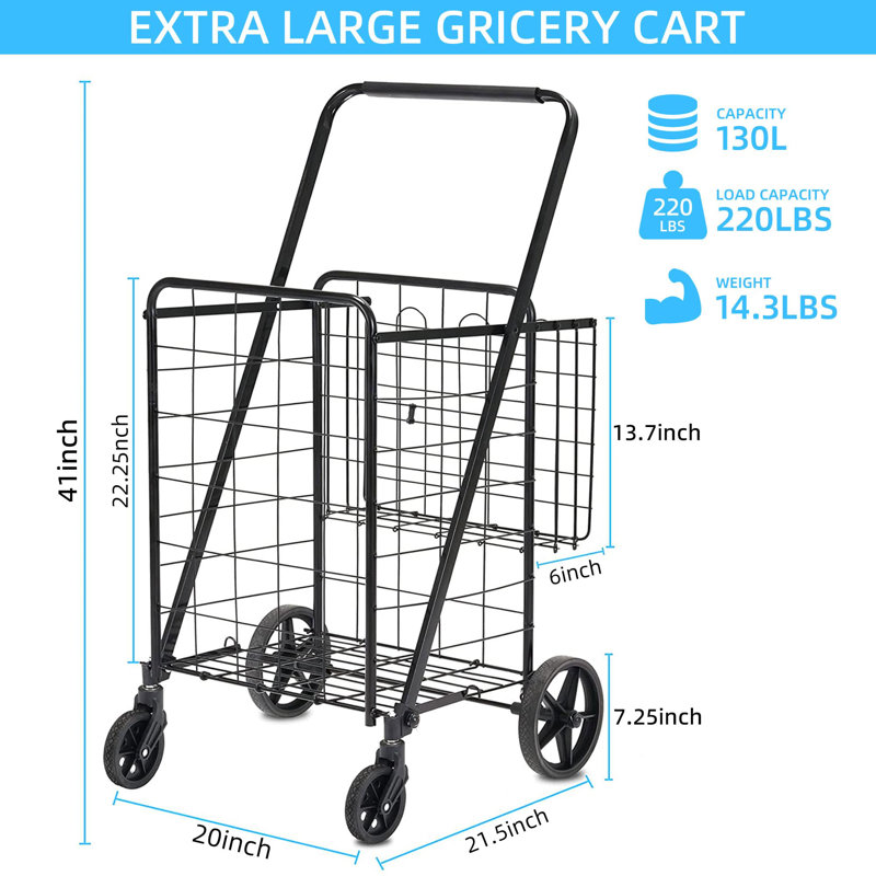 Vintage Small Metal Shopping Cart | eBay